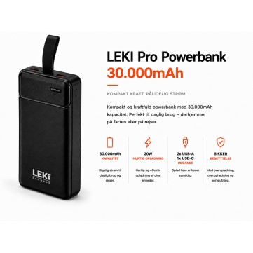 LEKI Pro Powerbank 30.000mAH (Fast Charging)