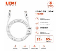 Leki Orange - USB-C til USB-C (1.mtr)